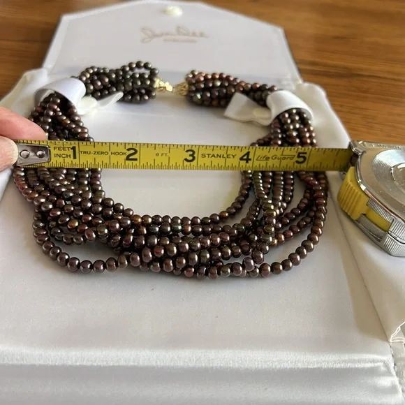 Freshwater pearls &14kY gold stamped clasp.JanDee custom jewler Chicago.8strand - Picture 4 of 7